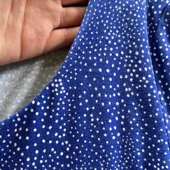 Boden Blue White dot 3/4 Sleeve scoop neck Stretch Dress 8L teacher work casual - Picture 14 of 14